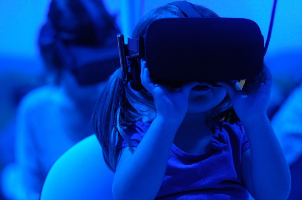 Girl using VR