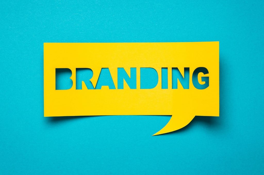 the word branding is posted