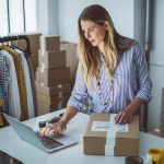 a lady has a retail online store