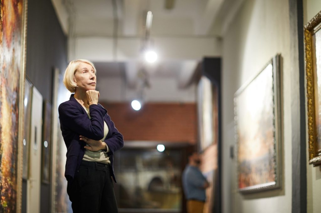 looking at painting