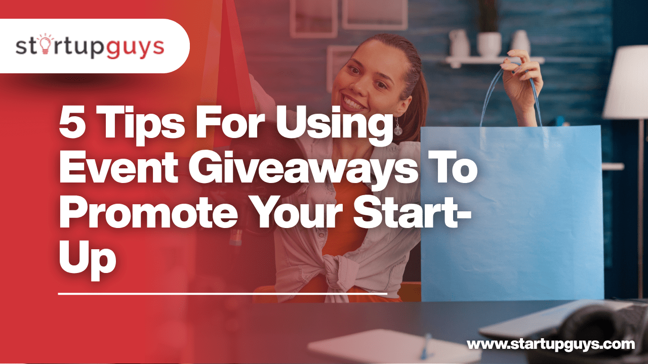 A business seller doing event giveaways