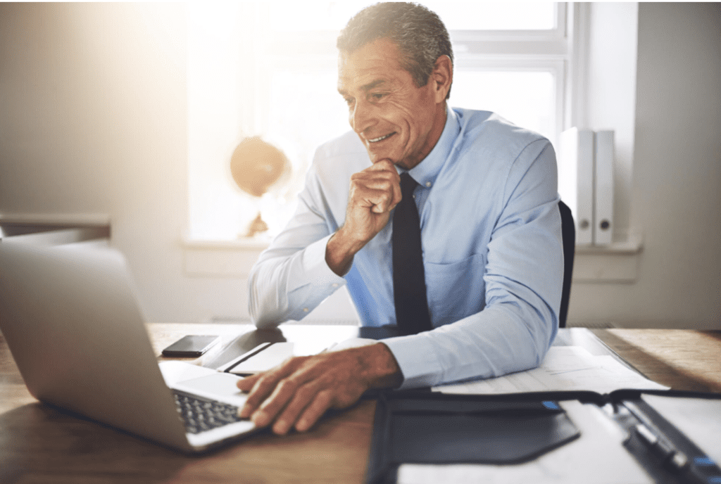 working man smiling