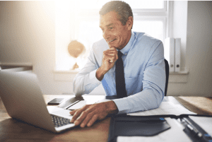 working man smiling
